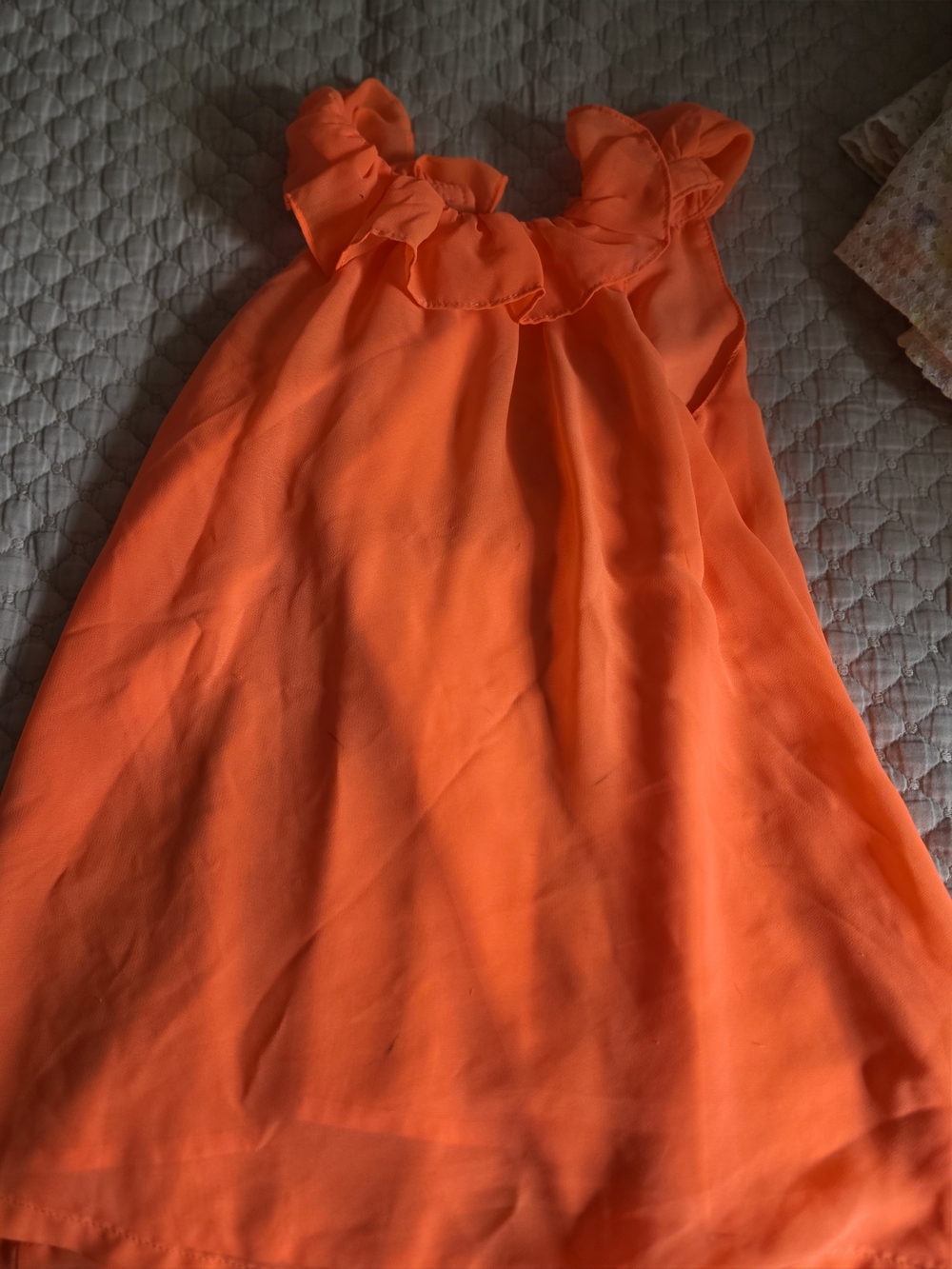 Carter's Bright Orange Ruffle-Trim Dress